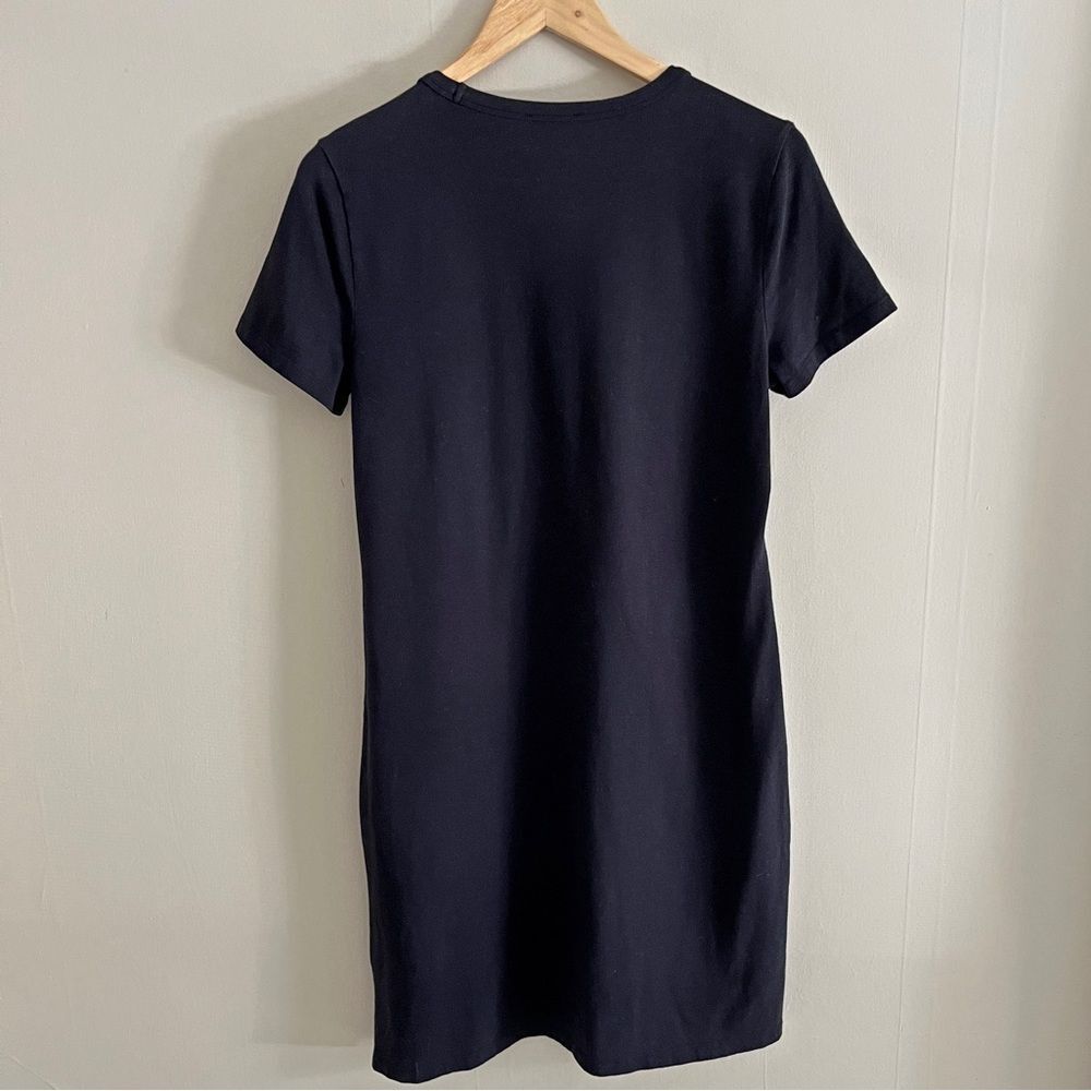DKNY logo black cotton stretch t-shirt dress - Picture 6 of 7